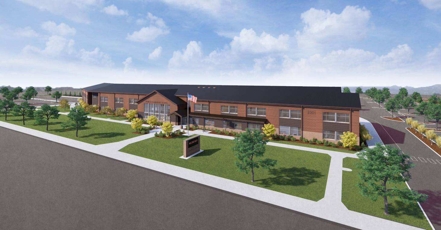 Courtesy of Auburn School District.                                Rendering of new Pioneer Elementary School.