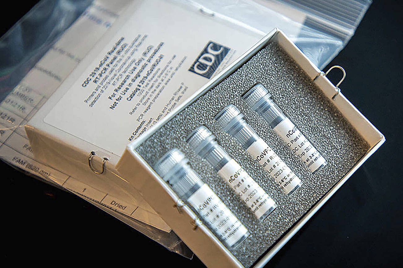 This undated file photo provided by U.S. Centers for Disease Control and Prevention shows CDC’s laboratory test kit for the new coronavirus.