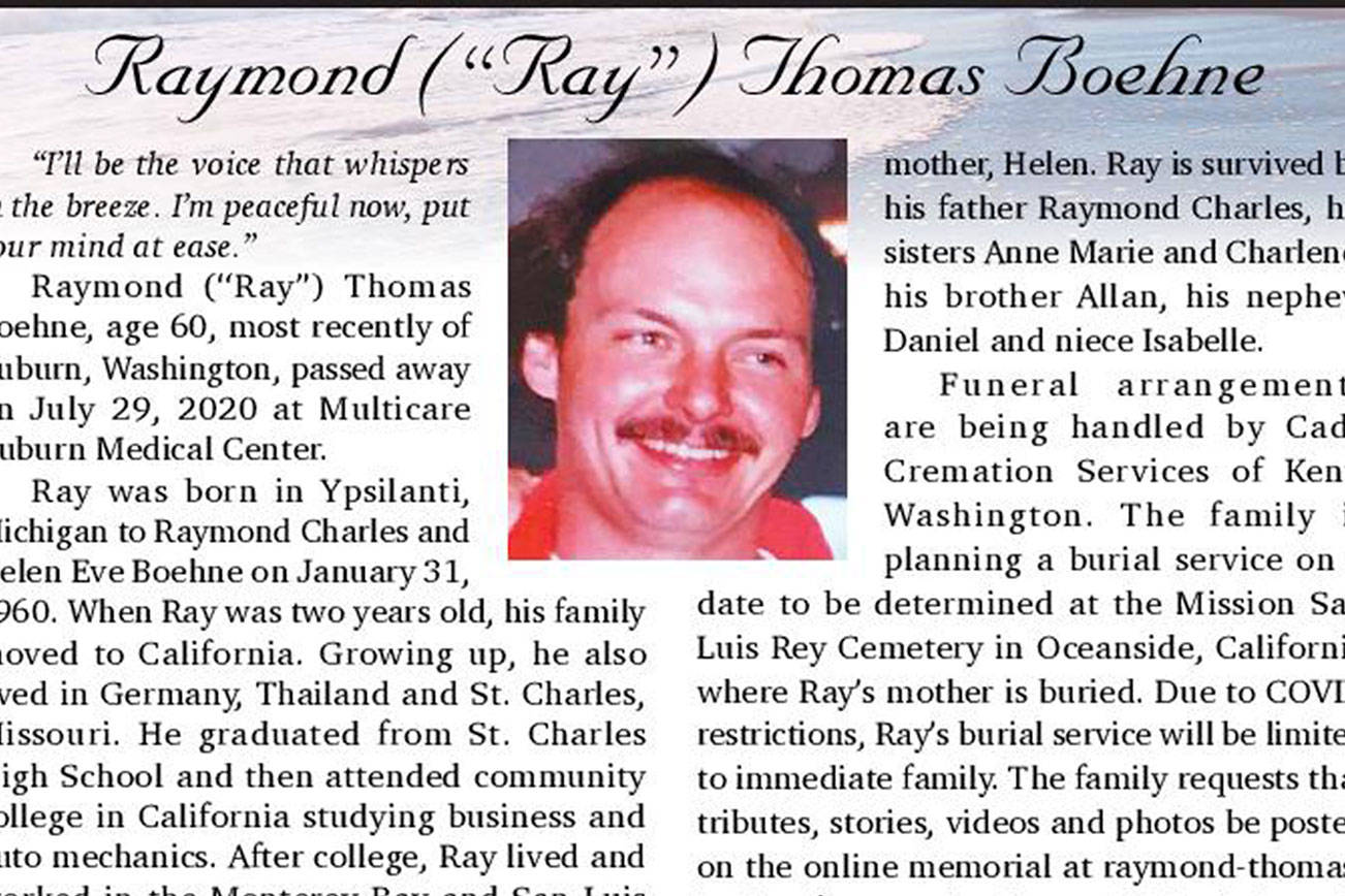 Raymond (“Ray”) Thomas Boehne | Obituary