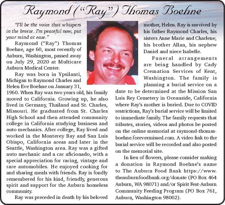 Raymond (“Ray”) Thomas Boehne | Obituary