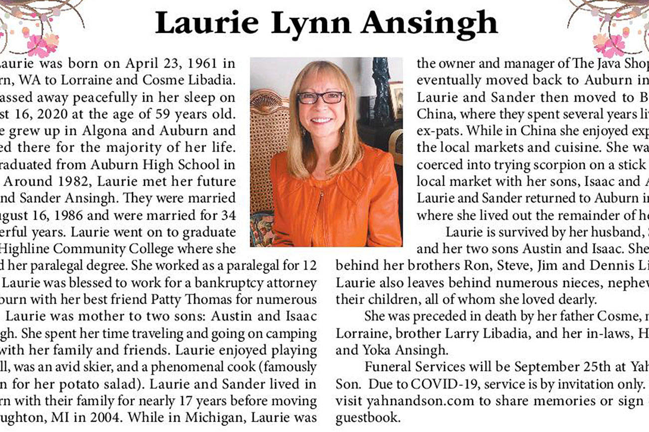 Laurie Lynn Ansingh | Obituary