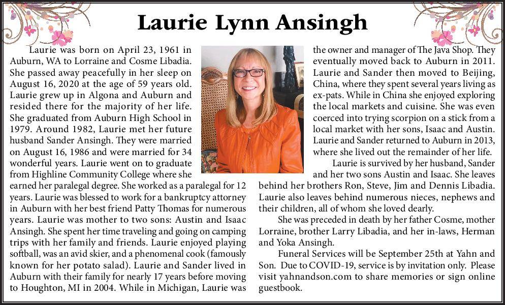 Laurie Lynn Ansingh | Obituary