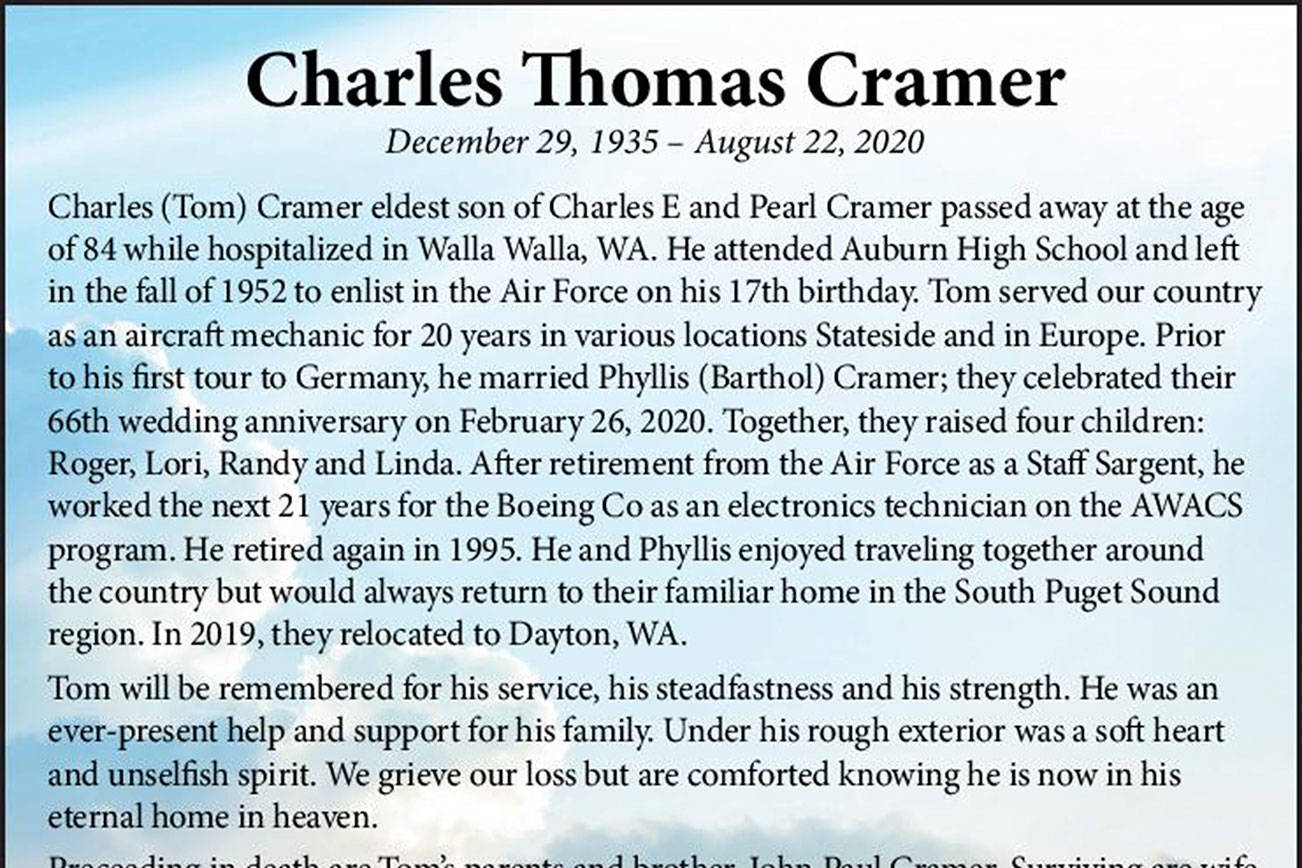 Charles Thomas Cramer | Obituary