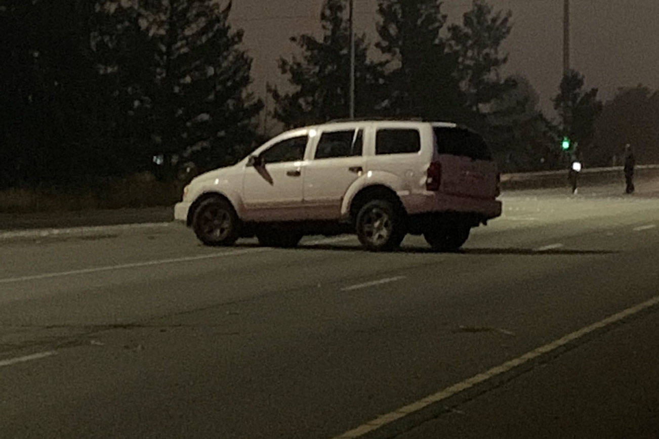 This white SUV was stolen about 15 minutes before the Oct. 6 shooting incident. Courtesy of Trooper Rick Johnson