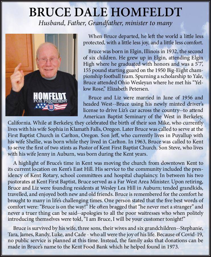 Bruce Dale Homfeldt | Obituary