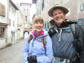 Laurie and Dennis Brooke at their start of their Camino de Santiago pilgrimage in April 2016. Courtesy photo.