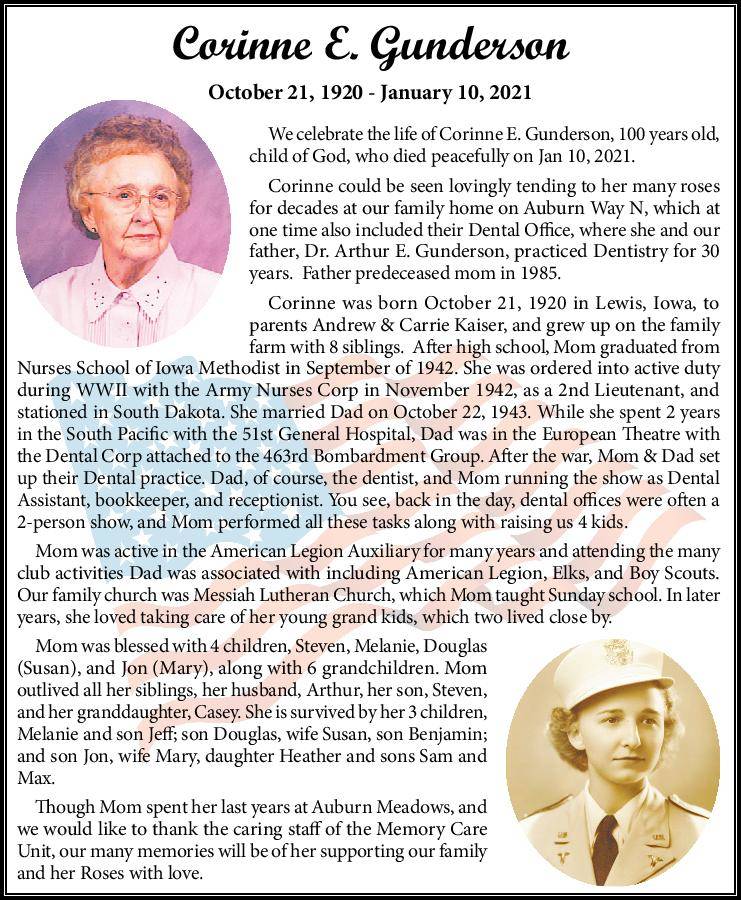 Corinne E. Gunderson | Obituary