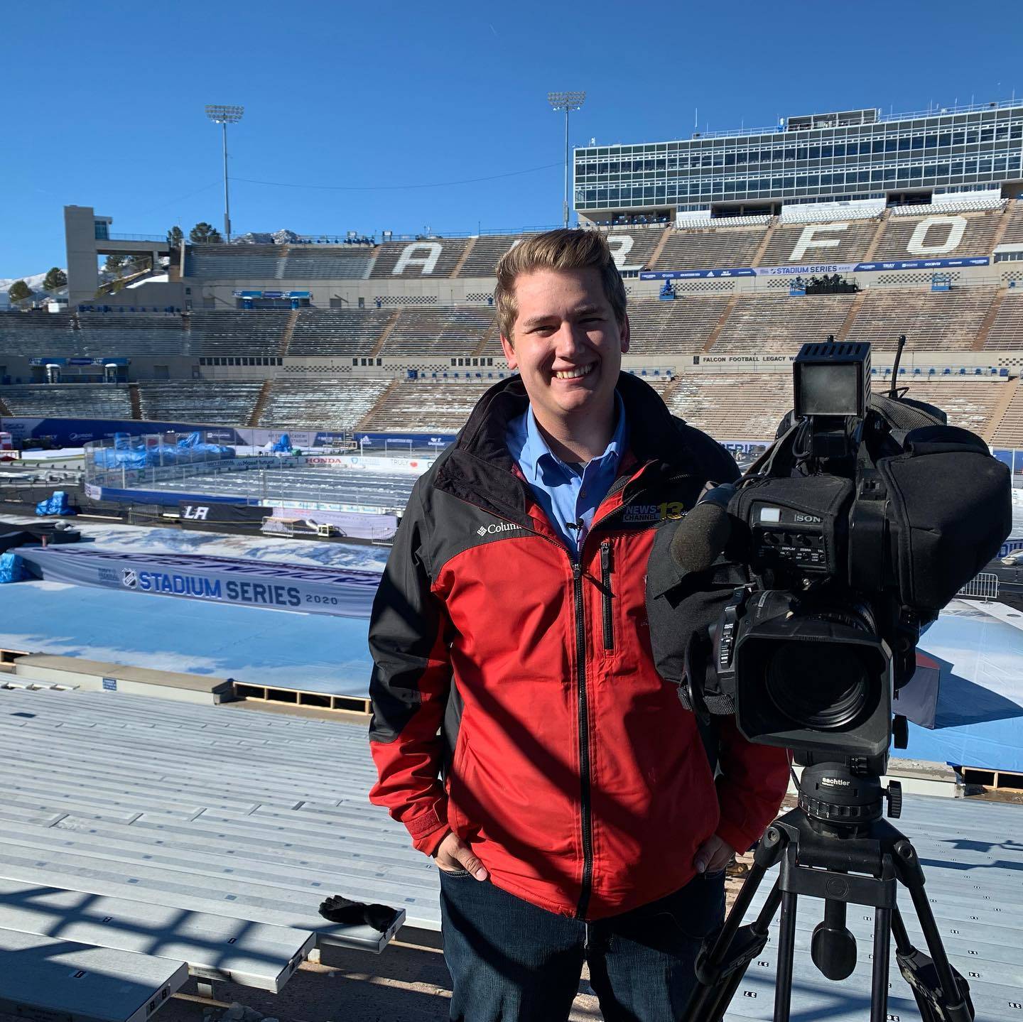 Kolby Crossley, the Auburn Police Department’s new public information officer, when he was a television reporter in Colorado Springs, Colo. Courtesy photo.