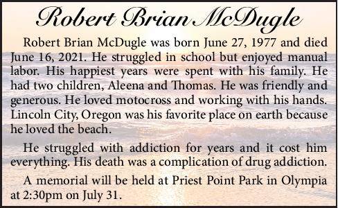 Robert Brian McDugle | Obituary