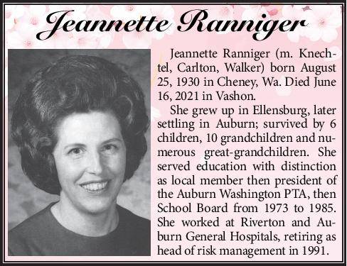 Jeannette Ranniger | Obituary