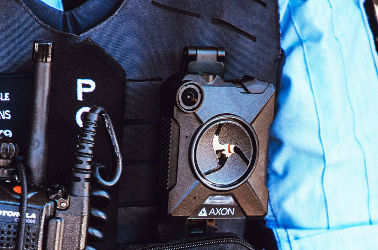 An Axon body-worn police camera. Photo courtesy of Axon.