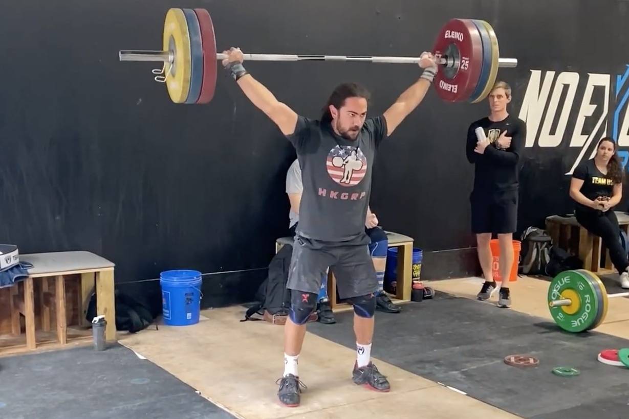 Harrison Maurus in a screenshot from a video posted by Team USA Weightlifting