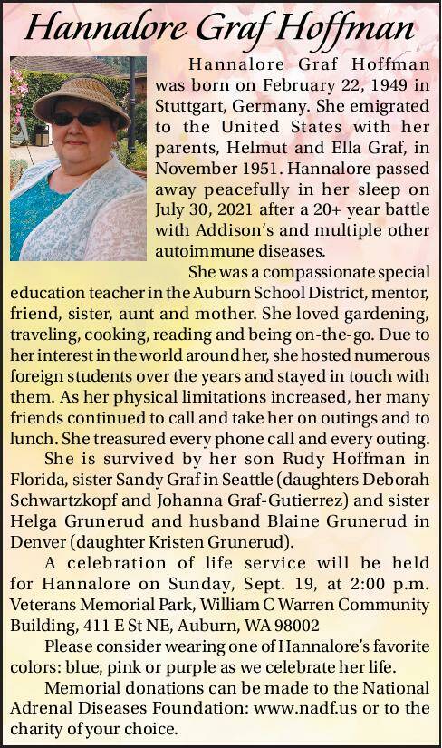 Hannalore Graf Hoffman | Obituary