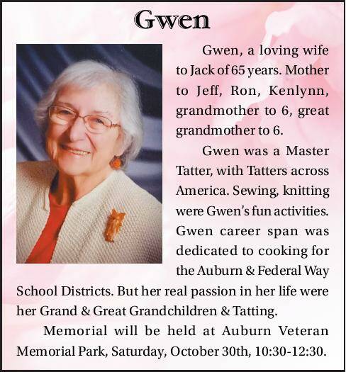Gwen | Obituary