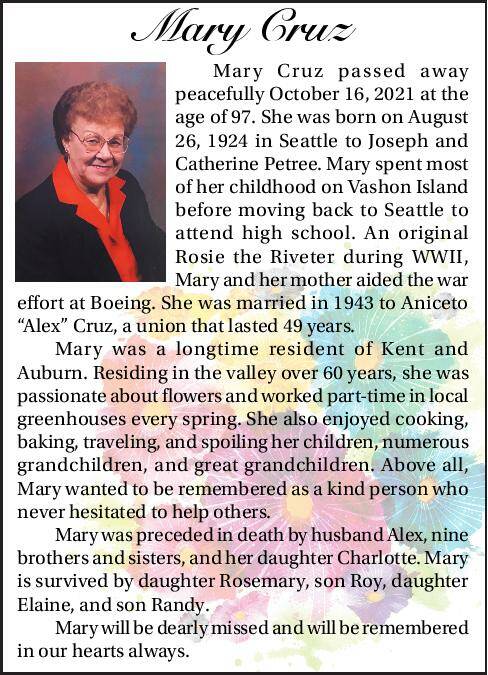 Mary Cruz | Obituary