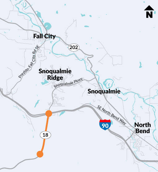 Map of construction area. Courtesy of WSDOT.