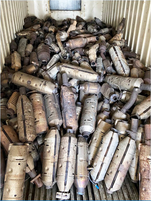 During a June 2021 bust, Kent Police recovered nearly 800 catalytic converters, seized about $40,000 in cash and arrested multiple suspects after a lengthy investigation into numerous thefts. COURTESY PHOTO, Kent Police