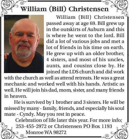 William (Bill) Christensen | Obituary