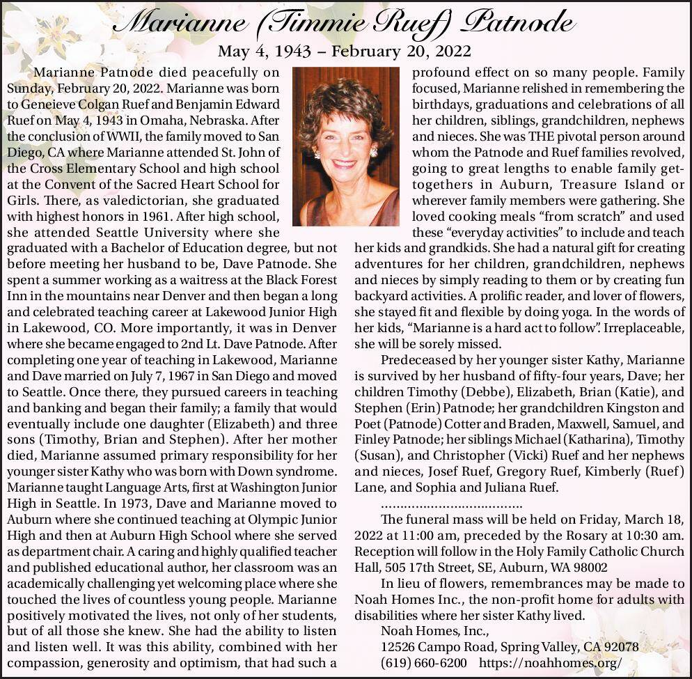 Marianne (Timmie Ruef) Patnode | Obituary