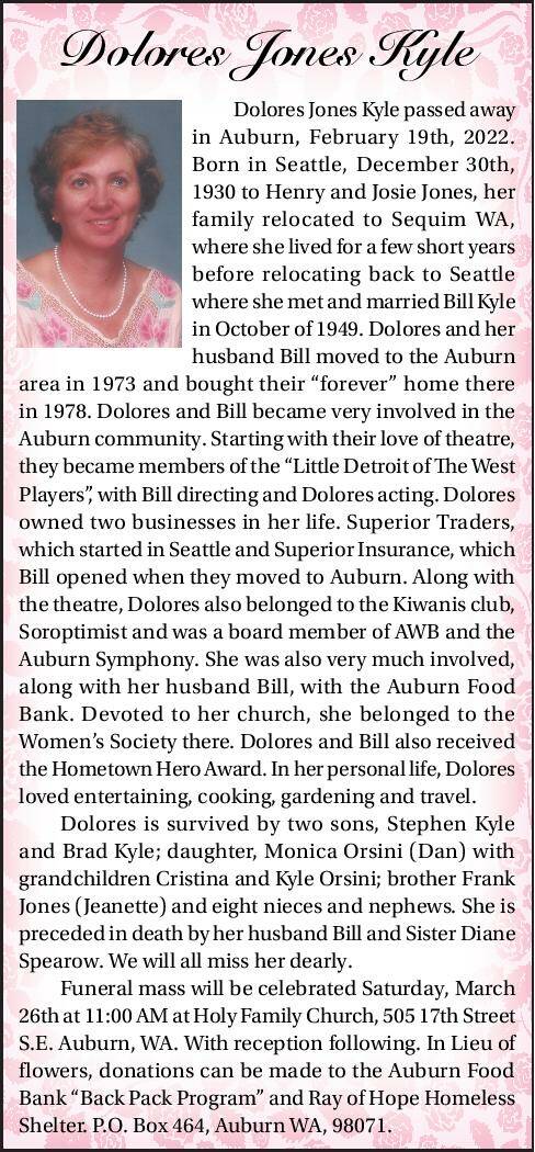 Dolores Jones Kyle | Obituary