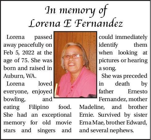 Lorena E. Fernandez | Obituary