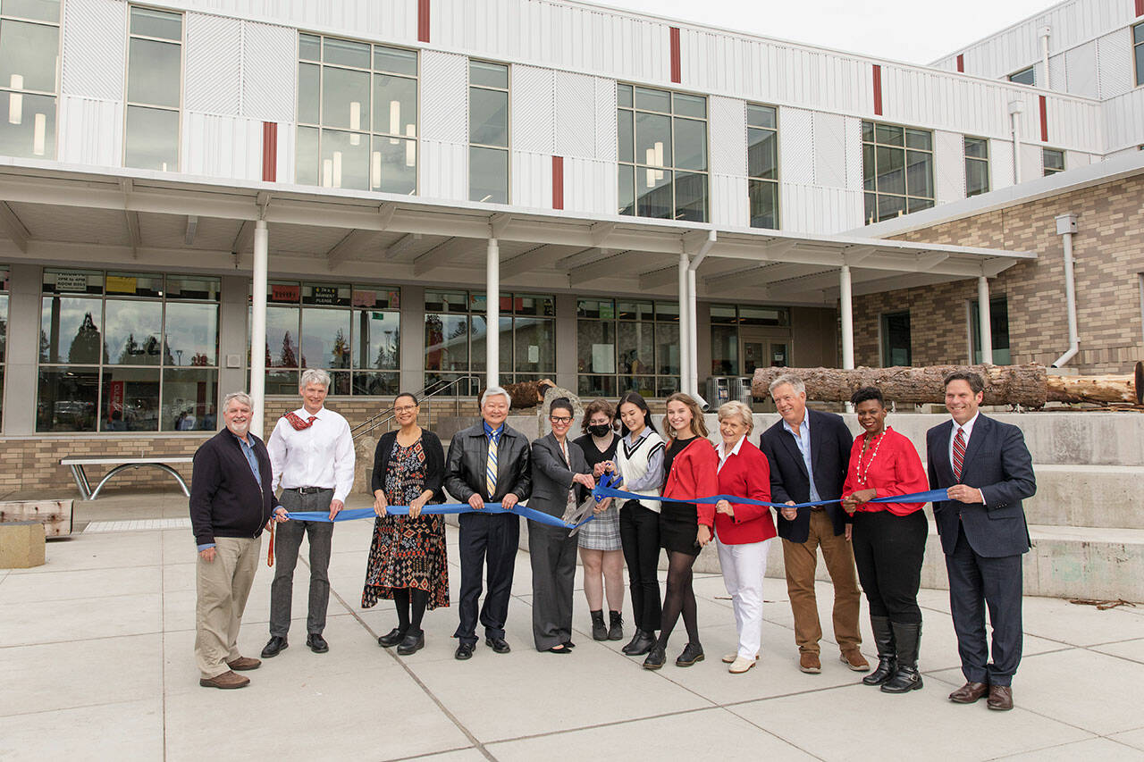 Elected officials, school board members and school leaders cut the ribbon on May 11. FWPS photo
