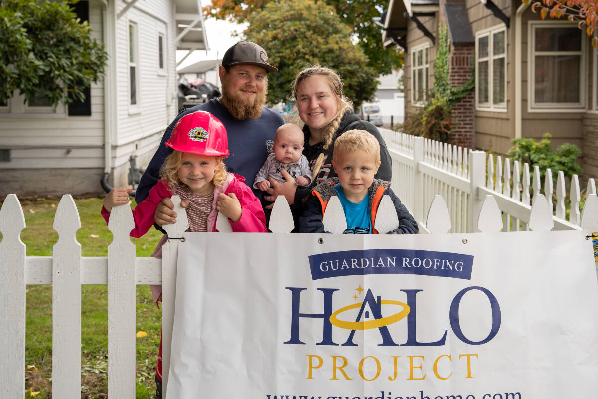 The Lenihan family - 2021 recipients of a new roof provided by the Guardian HALO project.