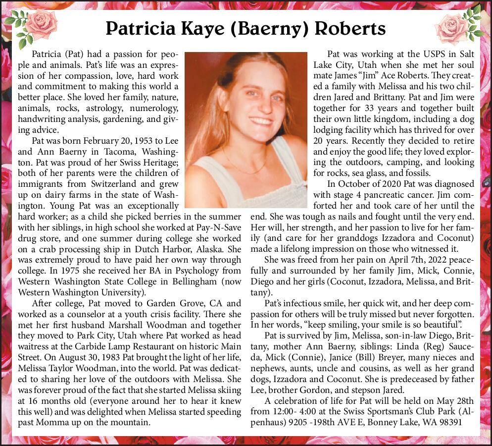 Patricia Kaye (Baerny) Roberts | Obituary