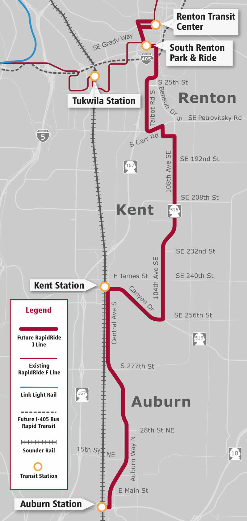 The series of art will be for the new RapidRide I Line corridor, which will connect Auburn, Kent and Renton. Image courtesy of 4Culture.