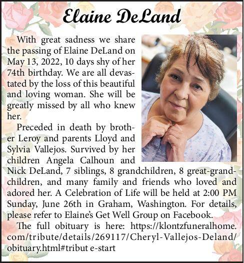 Elaine DeLand | Obituary