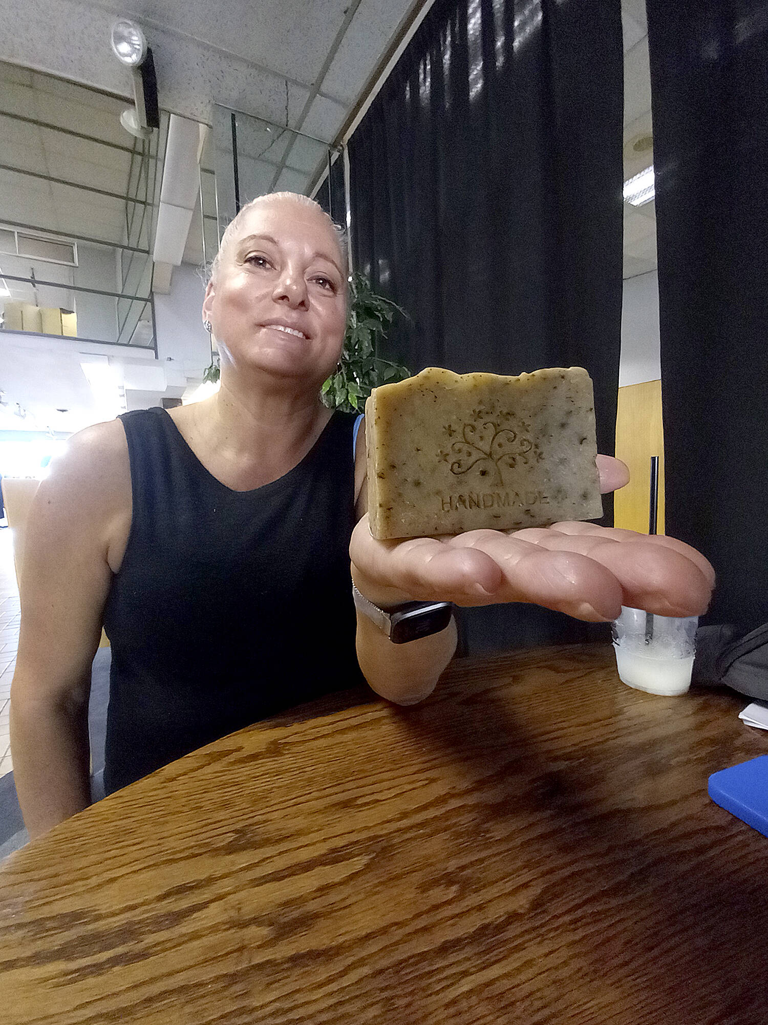 Robert Whale, Auburn Reporter
Shari Nirschl, owner of Bubbles & Beauty Boutique, displays a bar of her handmade goat milk soap.