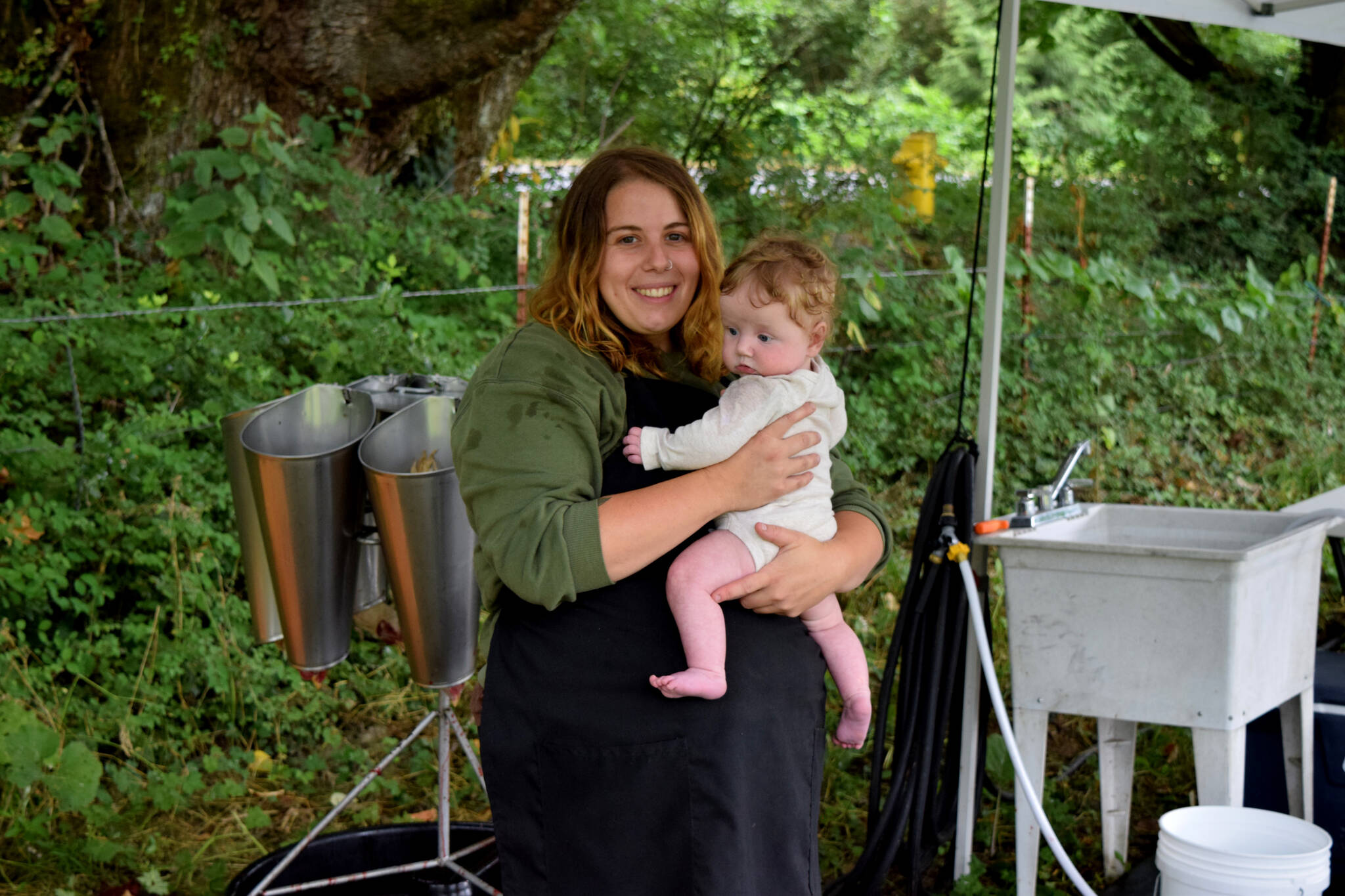 Conor Wilson / Valley Record
Lulu Redder, owner of Feral Woman Farms in North Bend, and her daughter Rosie.
