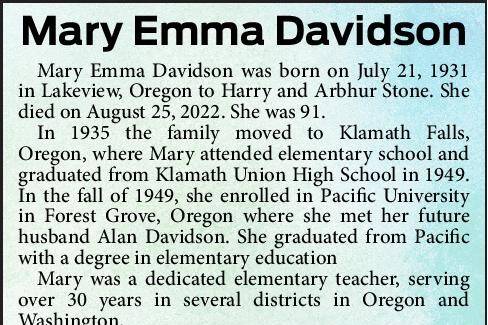 Mary Emma Davidson | Obituary