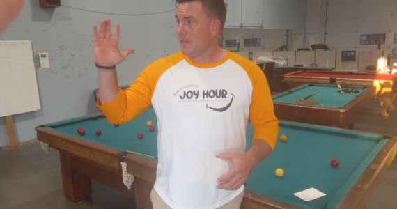 Photo by Robert Whale, Auburn Reporter
Tom Lyman, owner of Considerate Construction in Auburn, founded Joy Hour last March to provide people an opportunity for fun without the need for alcohol, drugs or other addictions.