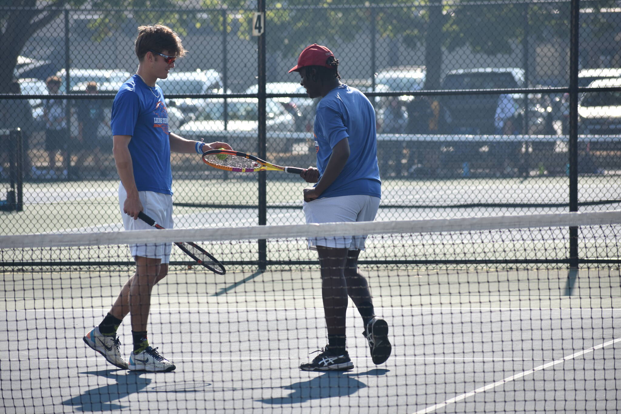 Auburn Mountainview’s Emmett Weichbrodt and Johnathan Mulenga facing Kent-Meridian. Photo by Ben Ray/Sound Publishing
