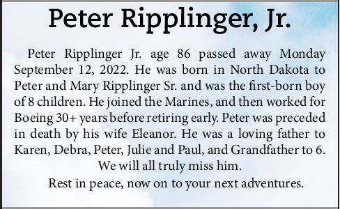 Peter Ripplinger, Jr. | Obituary