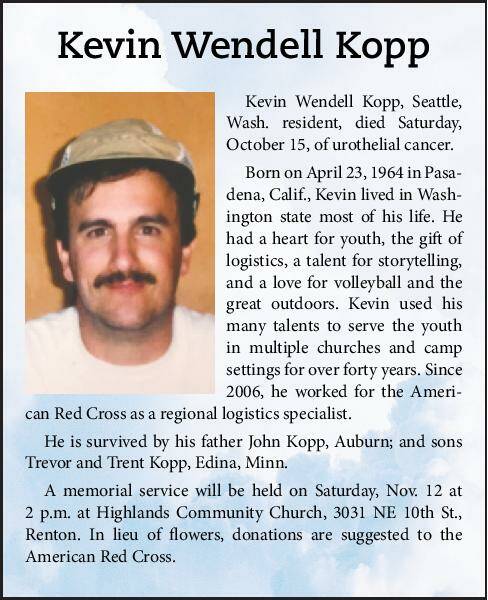 Kevin Wendell Kopp | Obituary