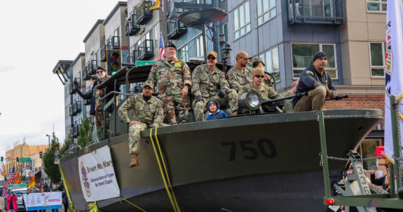Members of the Northwest Chapter of The Gamewardens Association, Vietnam to present, take part in the parade, representing the oldest, continually-operating Brown Water Navy Veterans Group in the United States.