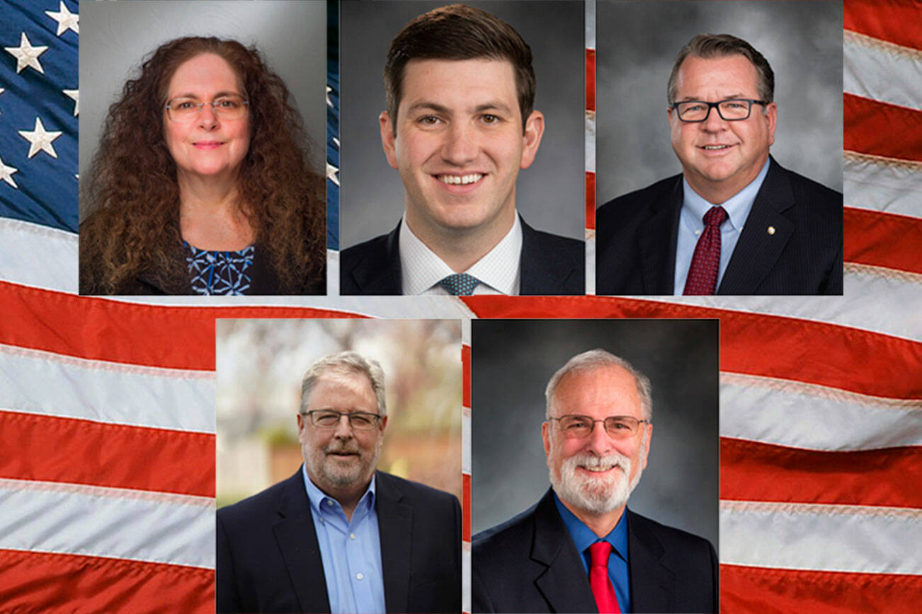 Challenger Holly Stanton and her opponent Rep. Drew Stokesbary, R-31, Rep. Eric Robertson, R-31, and challenger Chris Vance and his opponent, Sen. Phil Fortunato.