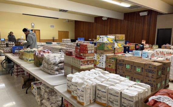 Supplies are ready at the Auburn Food Bank on Nov. 23. Photo by Carol Greiling/Auburn Reporter
