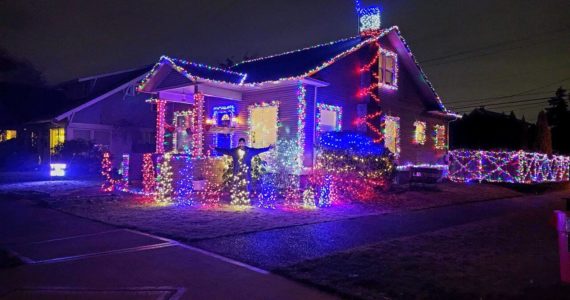 Photo courtesy of Ricky Taff
Ricky Taff has been lighting up his Auburn neighborhood with his Christmas light displays for years, but this year he’s adding to the mix thousands of additional lights, music, and a food drive in conjunction with the Auburn Food Bank.