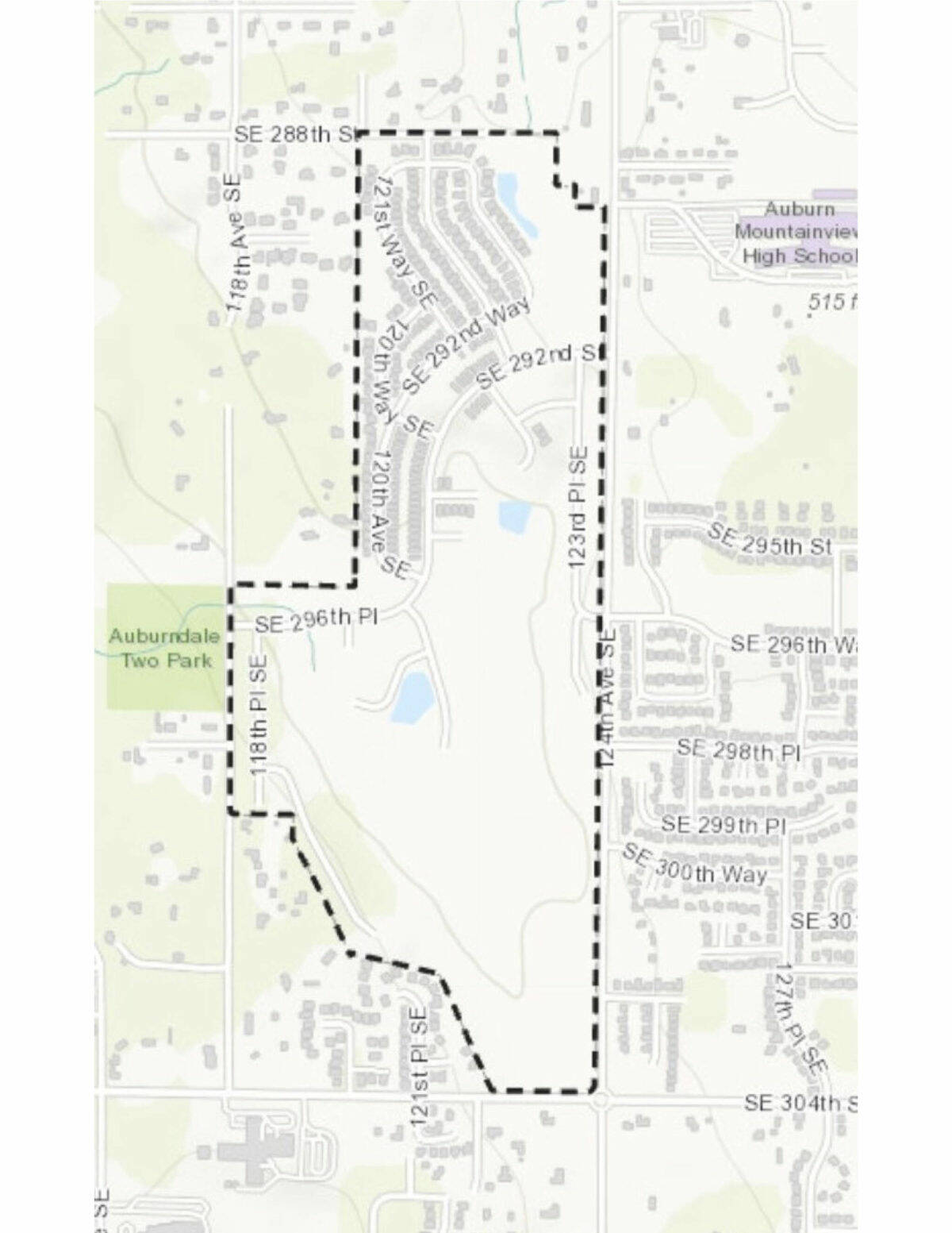 COURTESY GRAPHIC, City of Kent
A map of the Bridges neighborhood in Kent, surrounded by the city of Auburn.