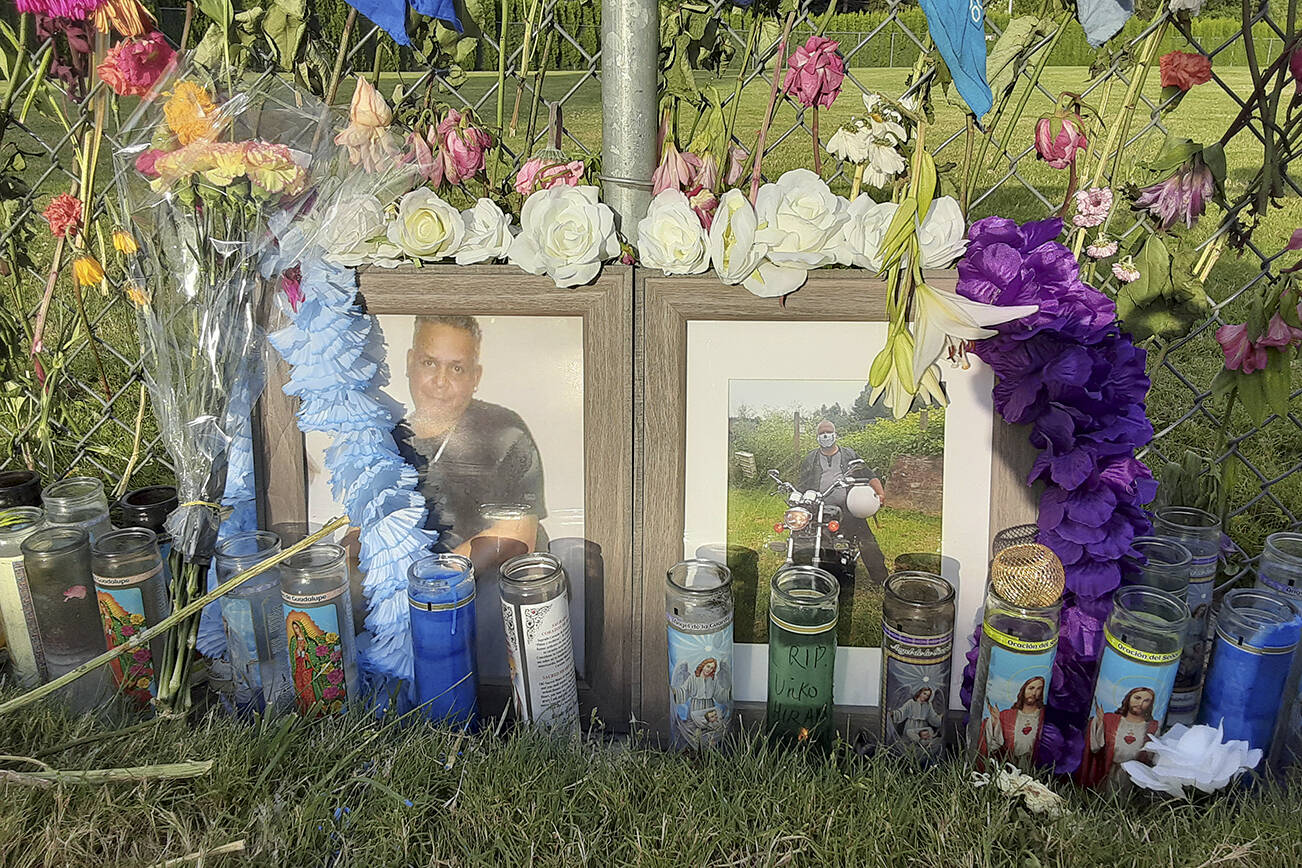 Robert Whale/Auburn Reporter
Memorial for homicide victim Hiram Figueroa at Brannan Park, 1019 28th St. NE, Auburn, as seen in this June 2020 file photo.
