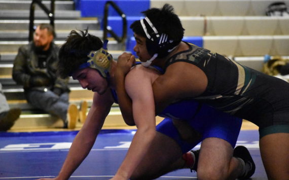 Trojan 170 pounder Jaylord Bielza during his win over Yahir Garcia. Ben Ray/Sound Publishing