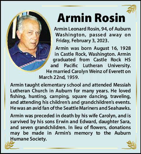 Armin Rosin | Obituary