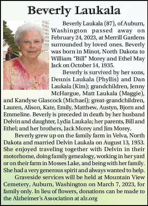 Beverly Laukala | Obituary