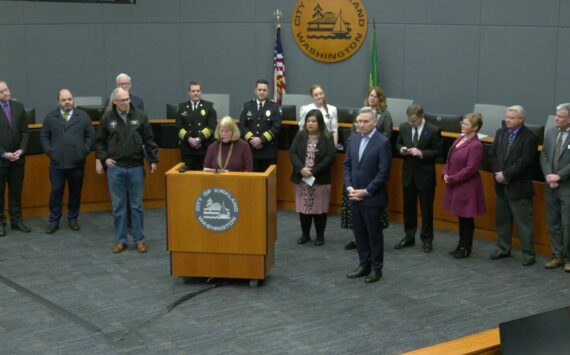 Local, region, and state leaders and advocates celebrate the announcement of Kirkland’s new crisis care center. (Courtesy of City of Kirkland)