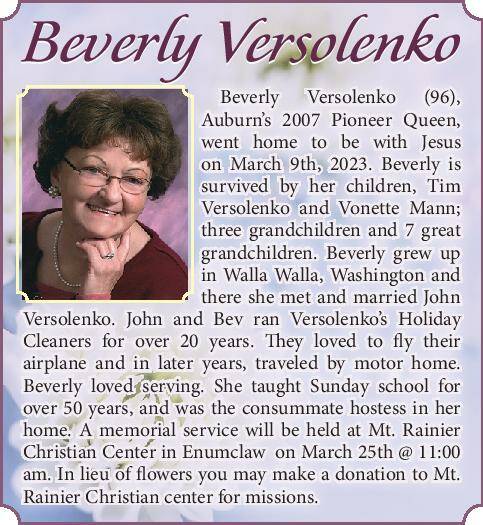 Beverly Versolenko | Obituary