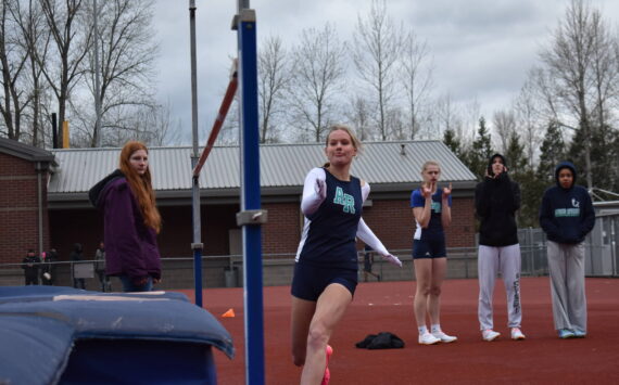 Sophie Danielson takes aim on the high jump. Ben Ray / The Reporter
