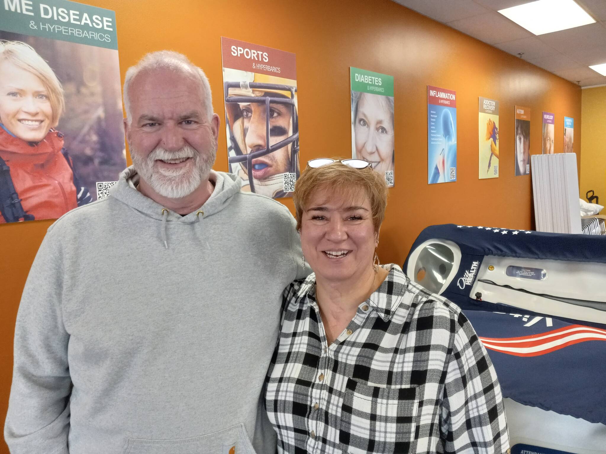 Shane and Tamoro McDonald recently opened Hyperbarics Northwest on A Street SE in Auburn, where they use hyperbaric chambers to help heal the human body. (Photo by Robert Whale, Auburn Reporter)